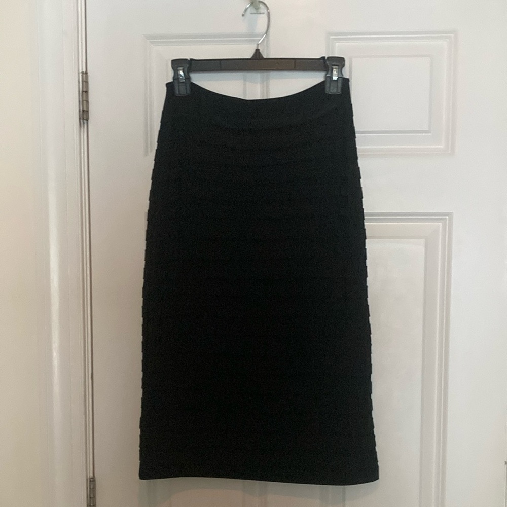 Scarlett Nite Black Ruched Pencil Skirt for Work